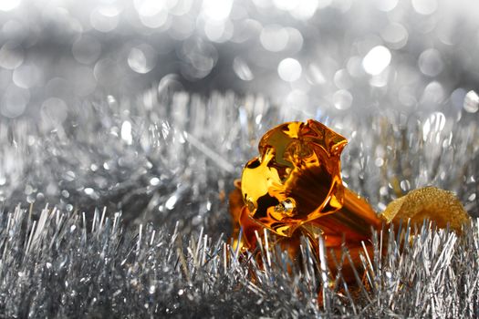 christmas bell on bokeh background