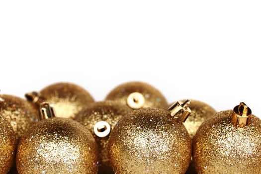 golden christmas ball isolated on white