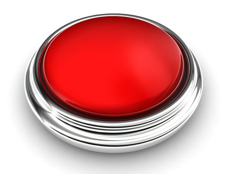 empty red button on white background. clipping path included