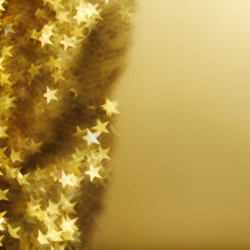  golden star bokeh background close up