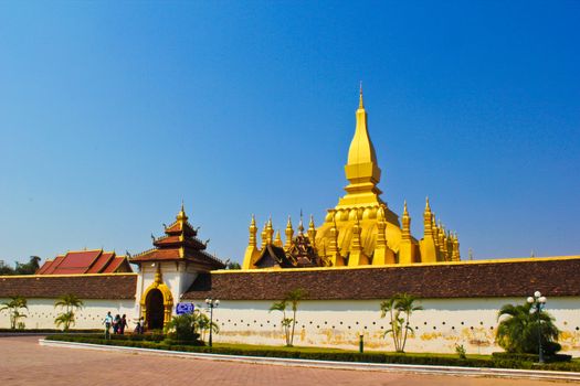 Royal golden pagoda in Laos