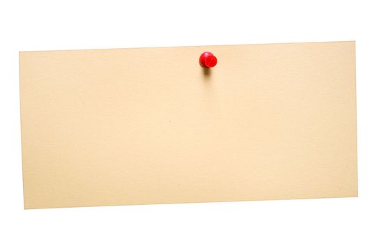 Yellow note pinned to a white background. File contains clipping path.
