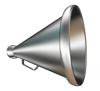 retro metal bullhorn bullhorn on white background 