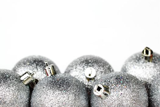 silver christmas ball isolated on white background