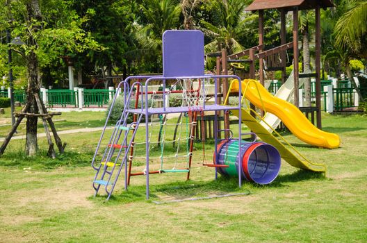 A colourful children playground equipment.