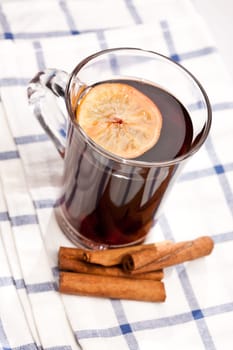 drink series: hot wine with cinnamon and lemon