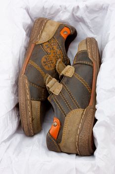 pair of autumn  leather shoe for boy