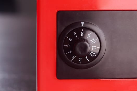 stock image close up of the red color safe 