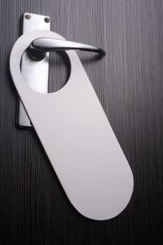 blank sign on the door handle