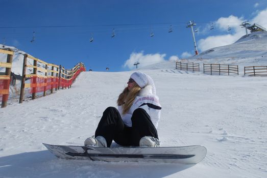 woman snowboarder