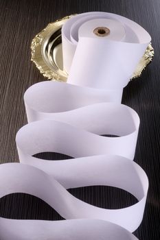 stock image of roll of the adding machine tape