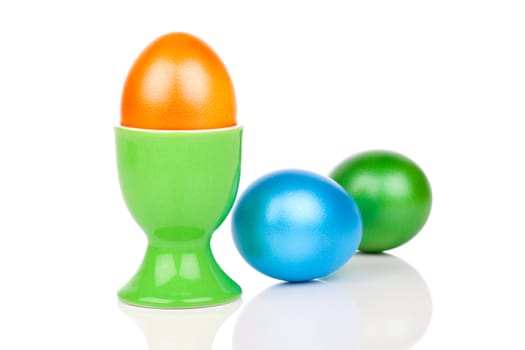Colorful Easter Eggs on white background