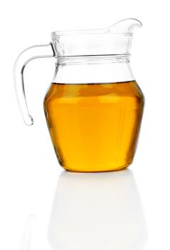 jug with apple juice, on the white background