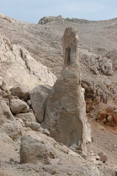 Close-up image of cliff-Location Pag island, Croatia
