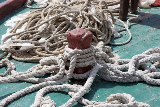 Rope of boat knotting