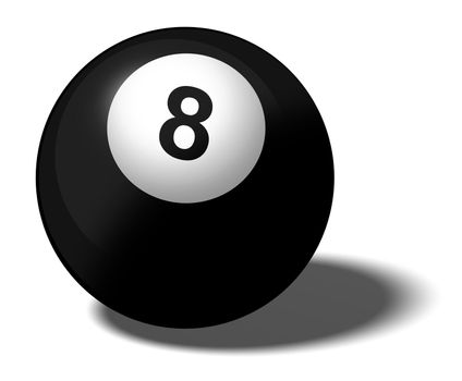 Illustration of a pool ball marked with the number 8