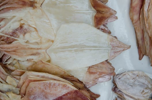 dry squid in market of Thailand