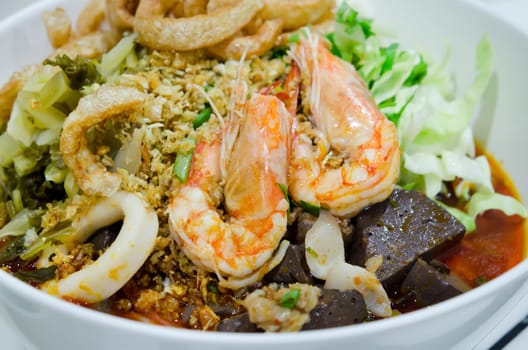 favorite food ,  north of Thailand , hot and spicy. rice noodles with spicy sauce