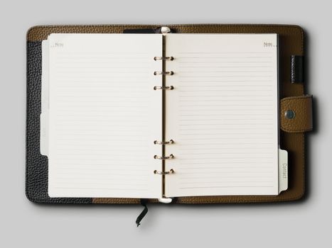 Black and Brown leather cover of binder notebook