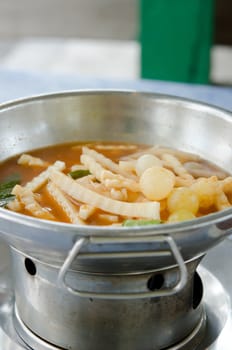  Spicy and sour hot  soup with fish egg, Thai spicy food