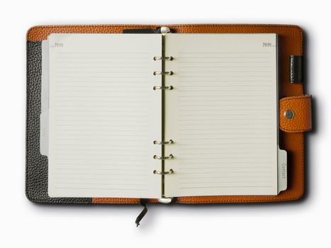 Black and Orange leather cover of binder notebook