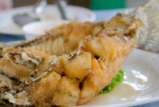 Fish dish - fried fish fillet with vegetables