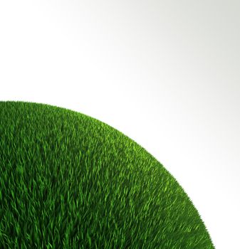 green grass ball background with empty copyspace. clipping path included
