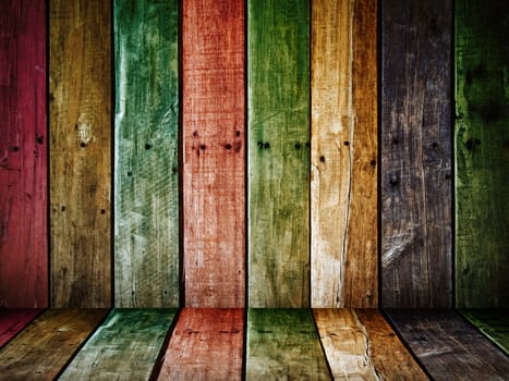 colorful old grunge wood panel