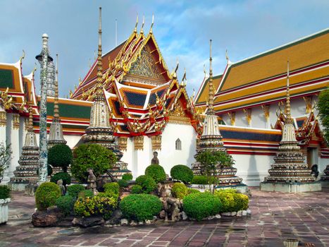 Perspective of thai temple in bangkok