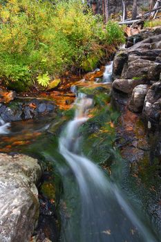 Small creek cascade in the Lewis and Clark National Forest of Montana.
