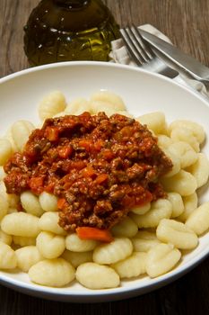 gnocchi with bolognese sauce plate 