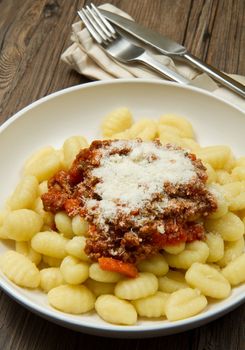 gnocchi with bolognese sauce plate 