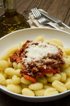 gnocchi with bolognese sauce plate 