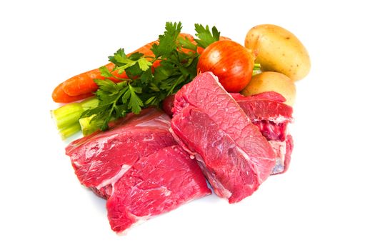 meat for boiled with fresh vegetables