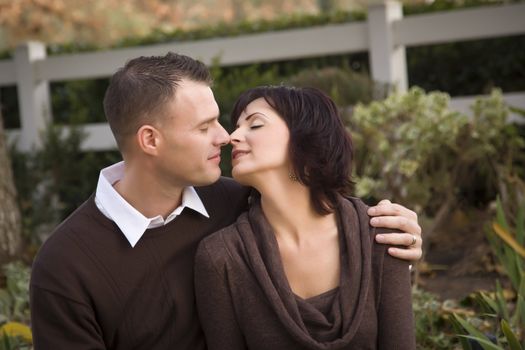 Attractive Couple Portrait in the Park.