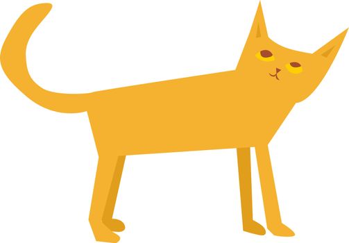 Vector graphic of cute orange kitten over white background