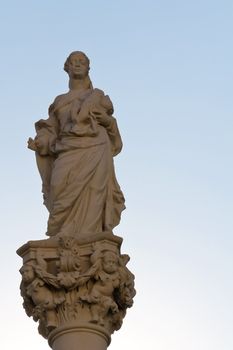 A female statue holding a vessel, honoring wine in the famous region of wachau, austria