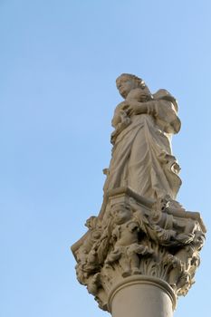 A female statue holding a vessel, honoring wine in the famous region of wachau, austria