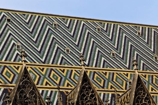 Detail of a dome's roof in Vienna, Austria