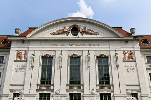 Front of the concert hall in Vienna, Austria