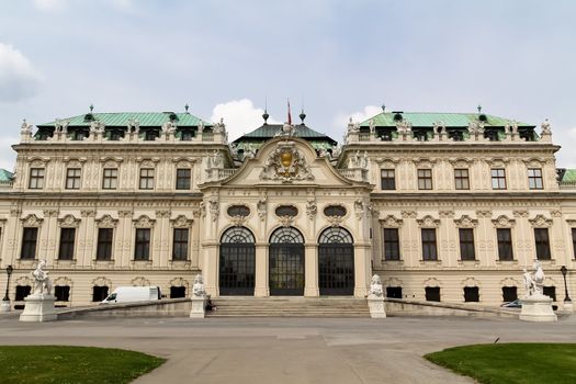 Front view of castle Belvedere in Vienna, Krems