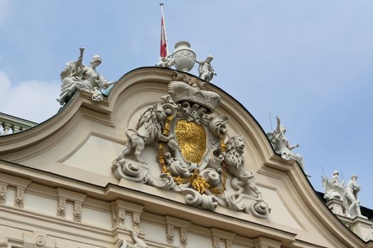 Detail of castle Belvedere in Vienna, Austria