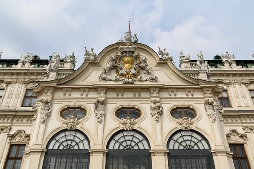 Facade of castle Belvedere in Vienna, Austria