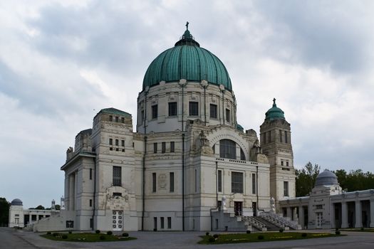 Karl-Borrom�us-church in Vienna's central cemetery in a style called "jugendstil"