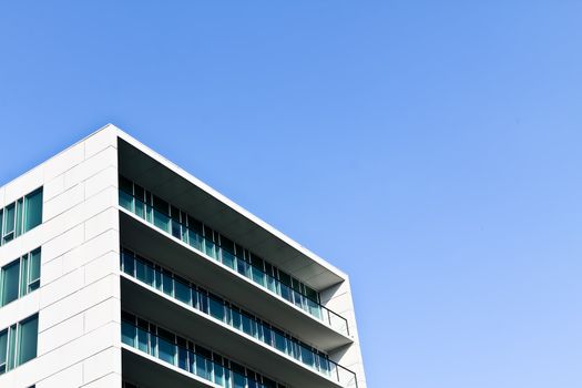 A segment of a modern building in Vienna