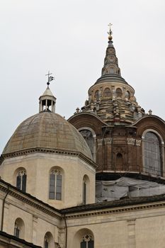 A church being renovated in the city center of Torino, Italy