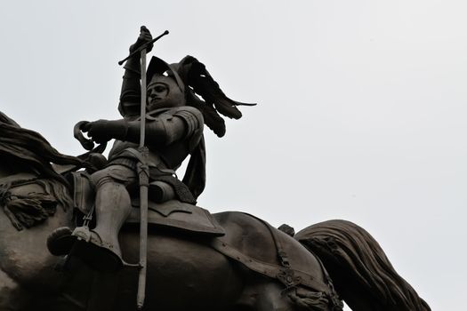 A rider on a central place in Torino, Italy