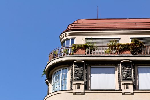 An art nouveau building in the center of Vienna, Austria
