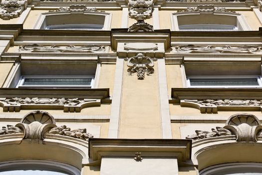 A beautiful classic facade from below in Vienna