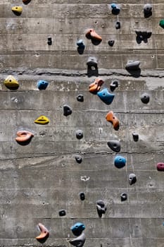 A segment of a climbing wall with a difficult pattern